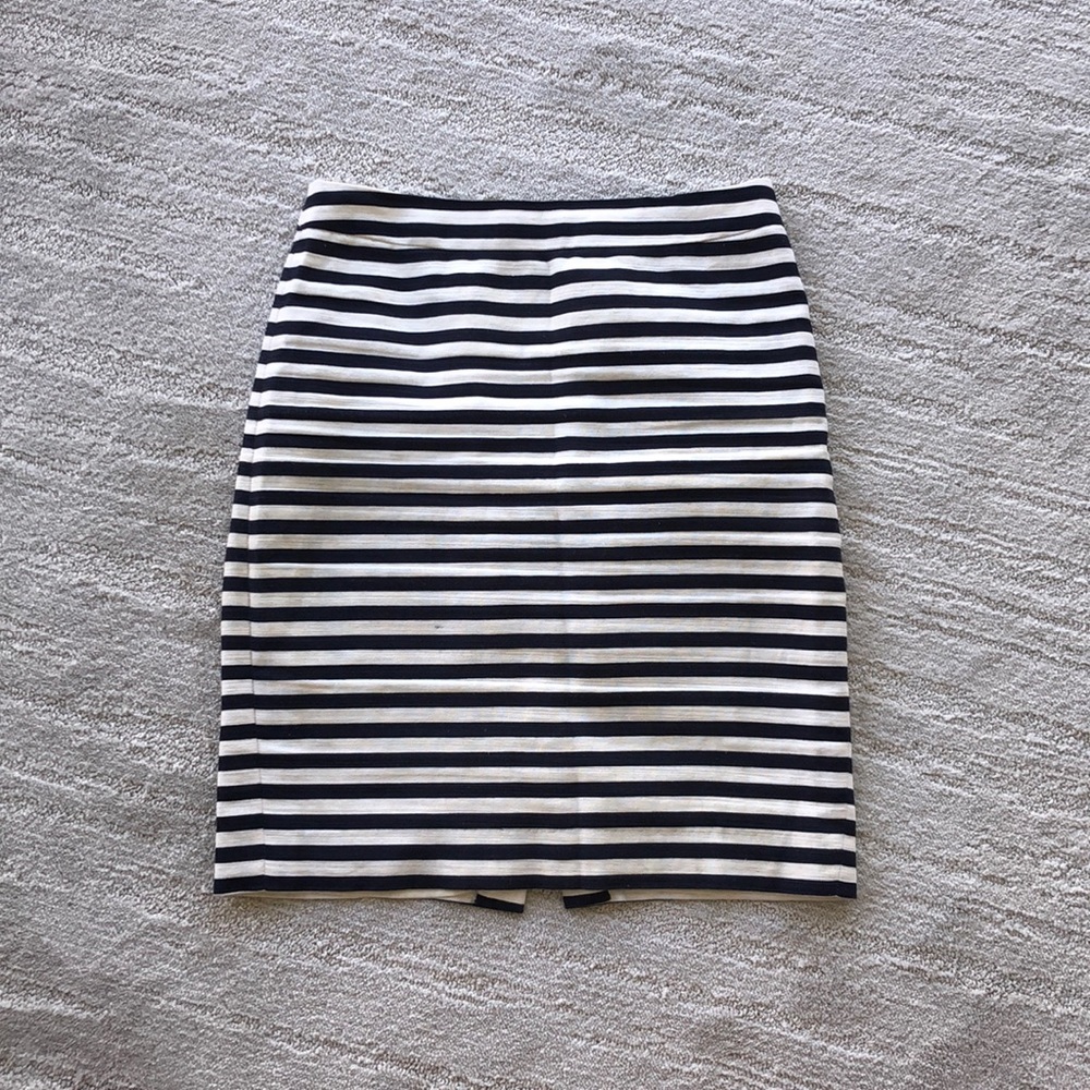 J Crew- Blue striped pencil skirt